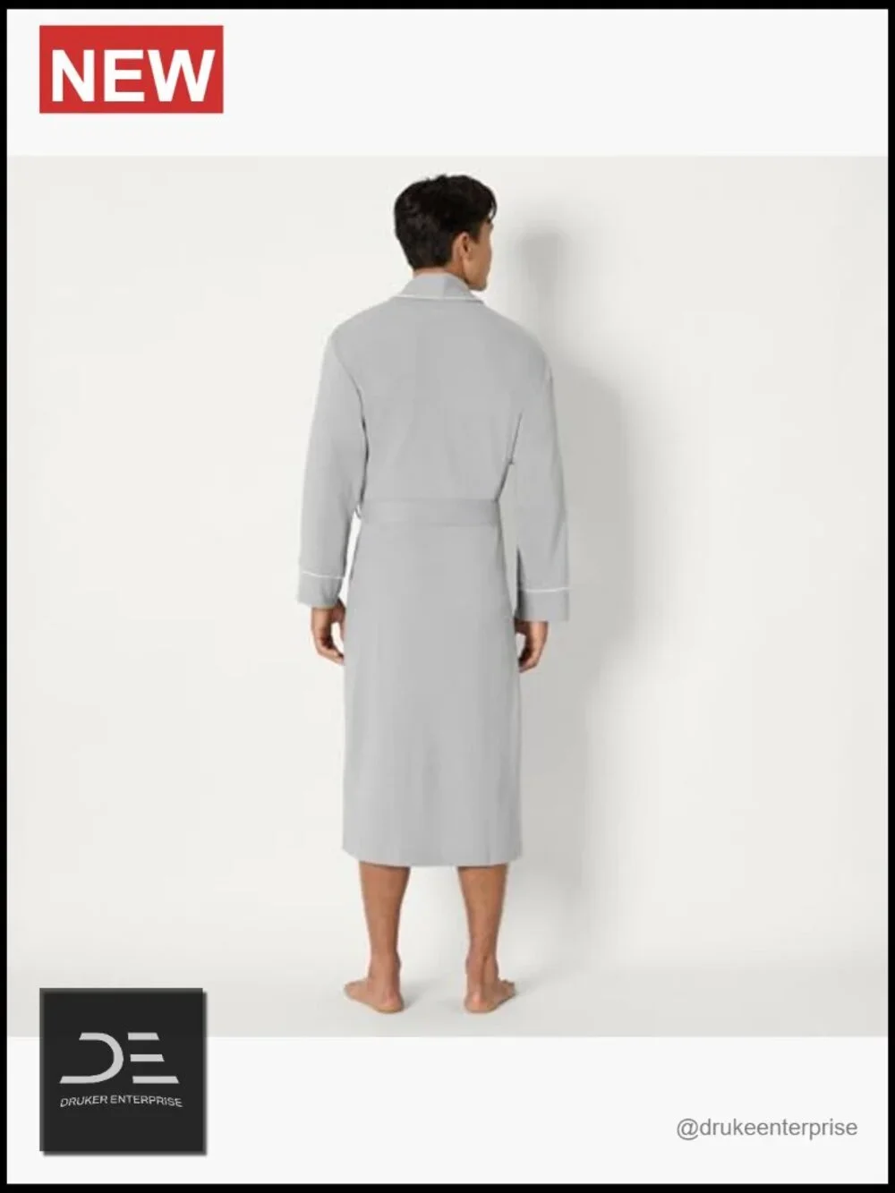 Men's Lightweight Cotton Waffle Bathrobe Big & Tall Relaxed Fit